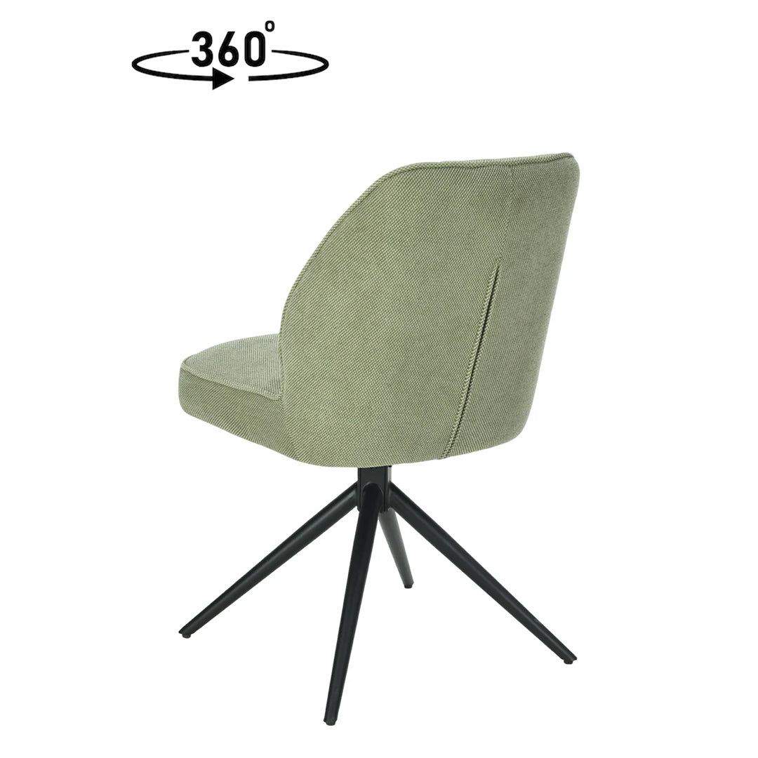 Eetkamerstoel Reykjavík Lichtgroen met zwart onderstel