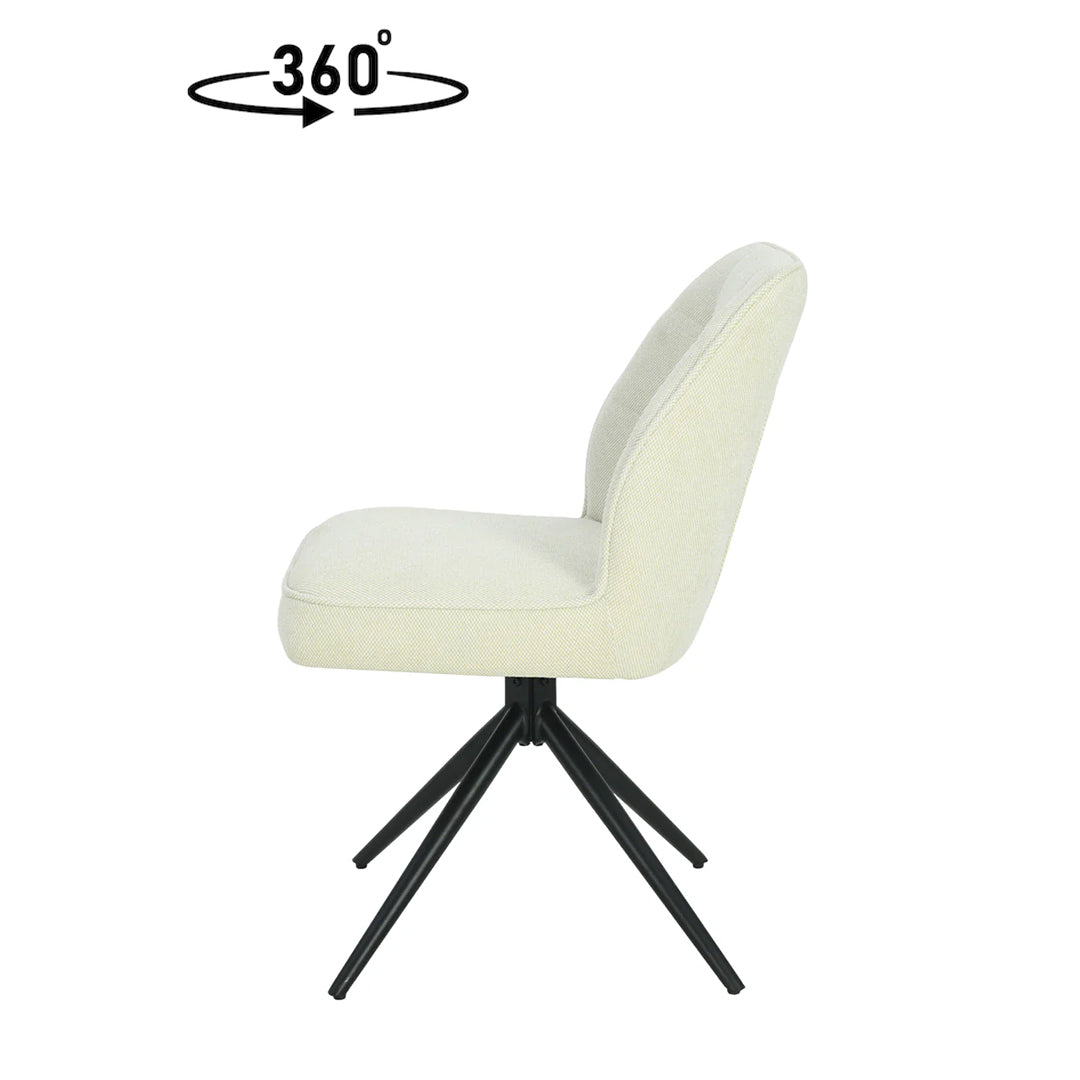 Eetkamerstoel Reykjavík Lichtgrijs met zwart onderstel