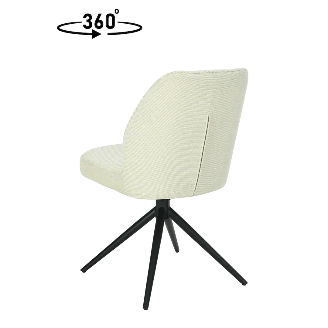 Eetkamerstoel Reykjavík Lichtgrijs met zwart onderstel