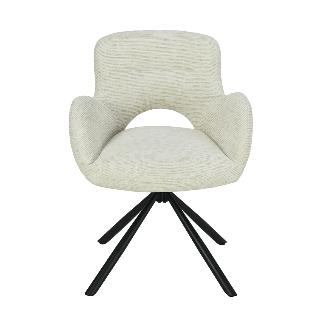 Eetkamerstoel Kemi Wit met zwart onderstel