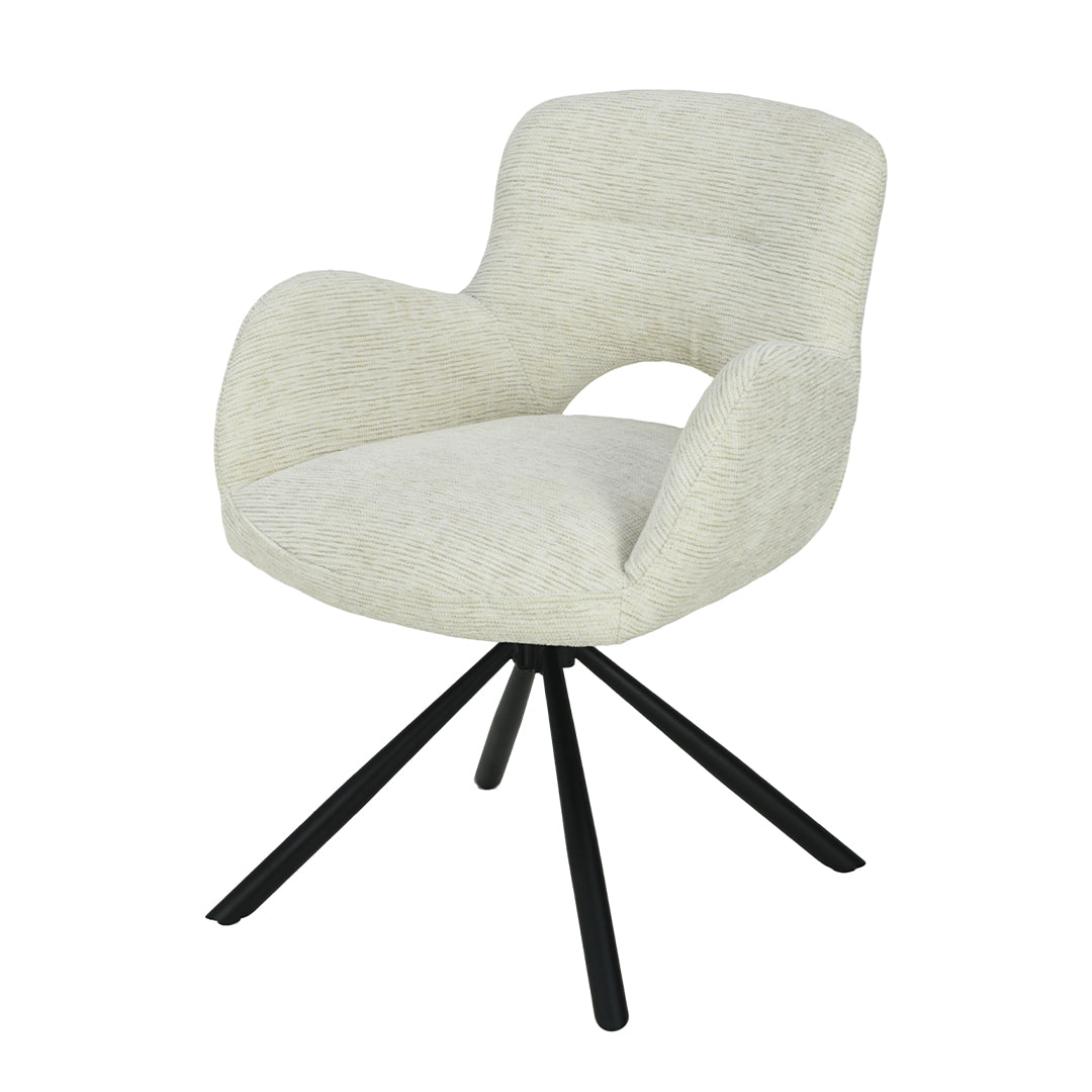 Eetkamerstoel Kemi Wit met zwart onderstel