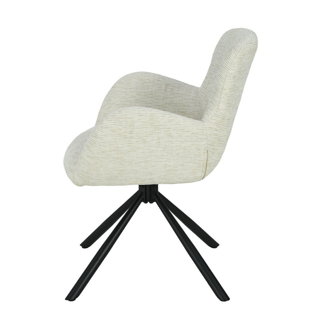 Eetkamerstoel Kemi Wit met zwart onderstel