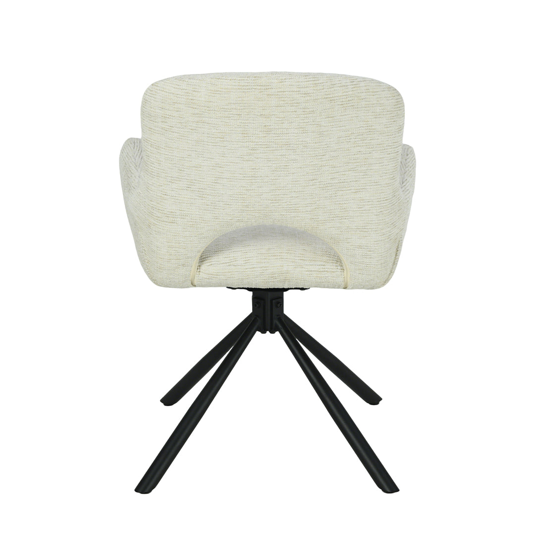 Eetkamerstoel Kemi Wit met zwart onderstel