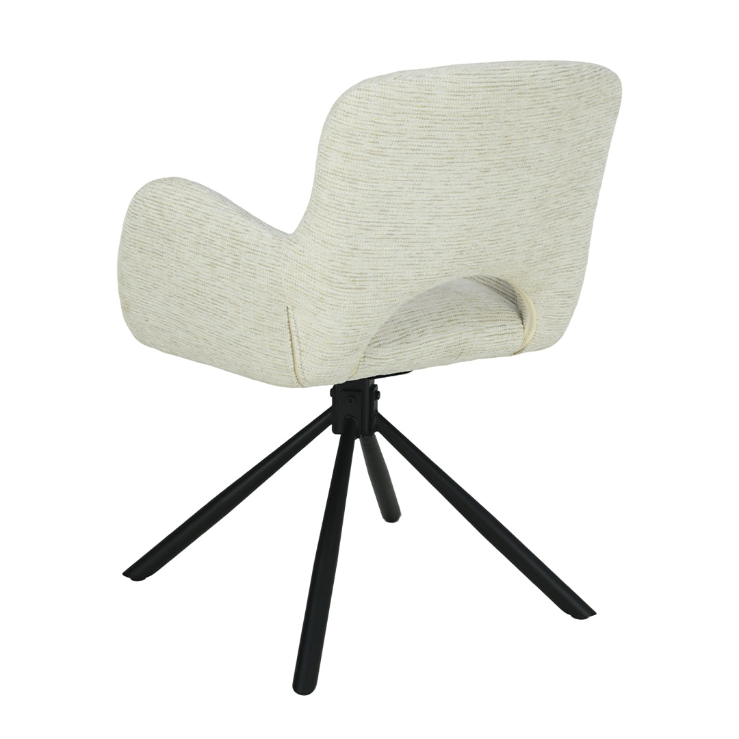 Eetkamerstoel Kemi Wit met zwart onderstel