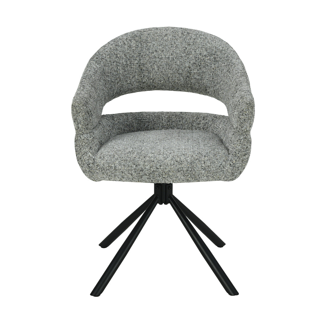 Eetkamerstoel Kalmar Donkergrijs met zwart onderstel