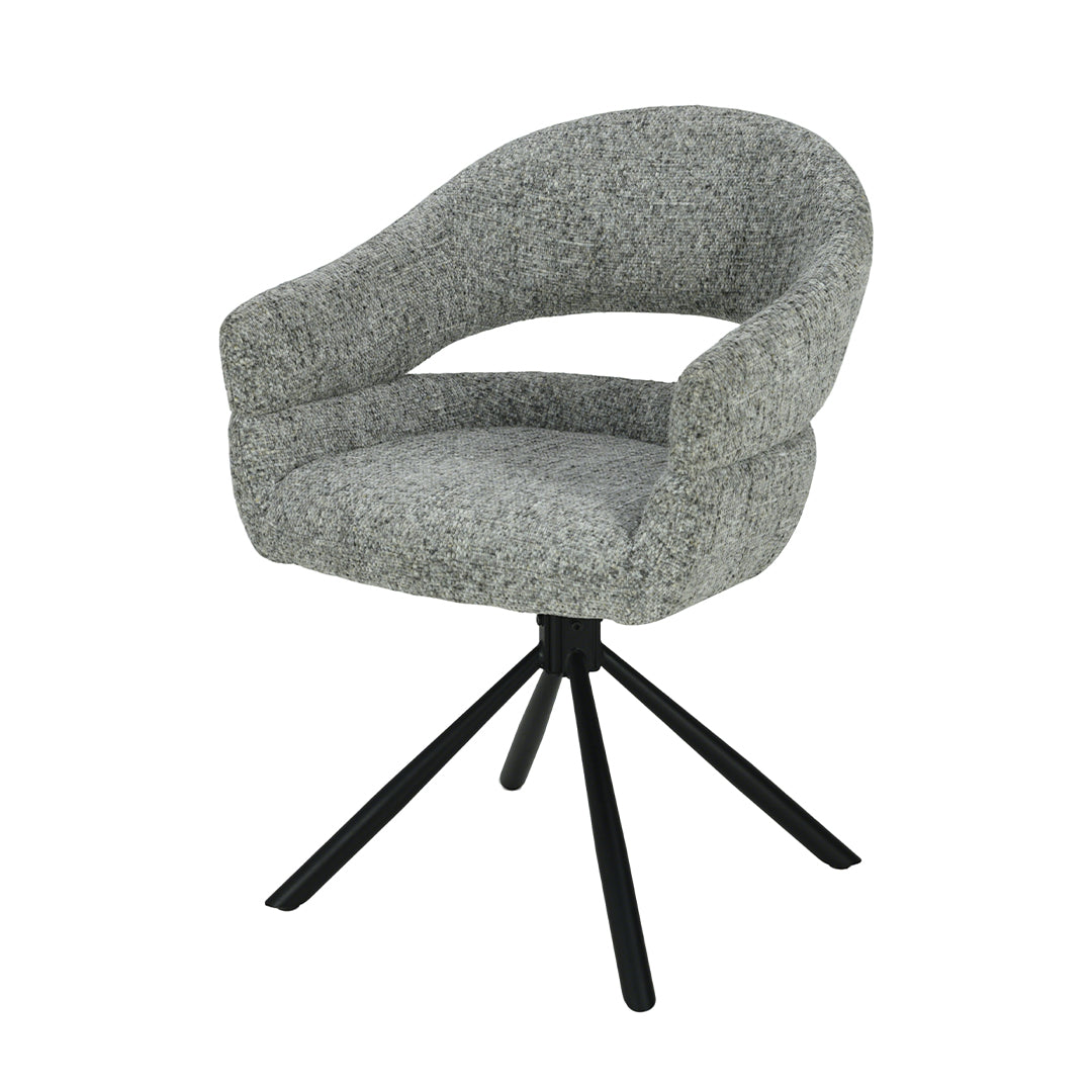 Eetkamerstoel Kalmar Donkergrijs met zwart onderstel