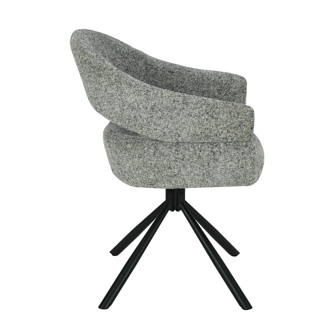 Eetkamerstoel Kalmar Donkergrijs met zwart onderstel