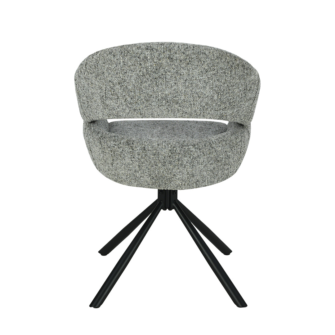 Eetkamerstoel Kalmar Donkergrijs met zwart onderstel