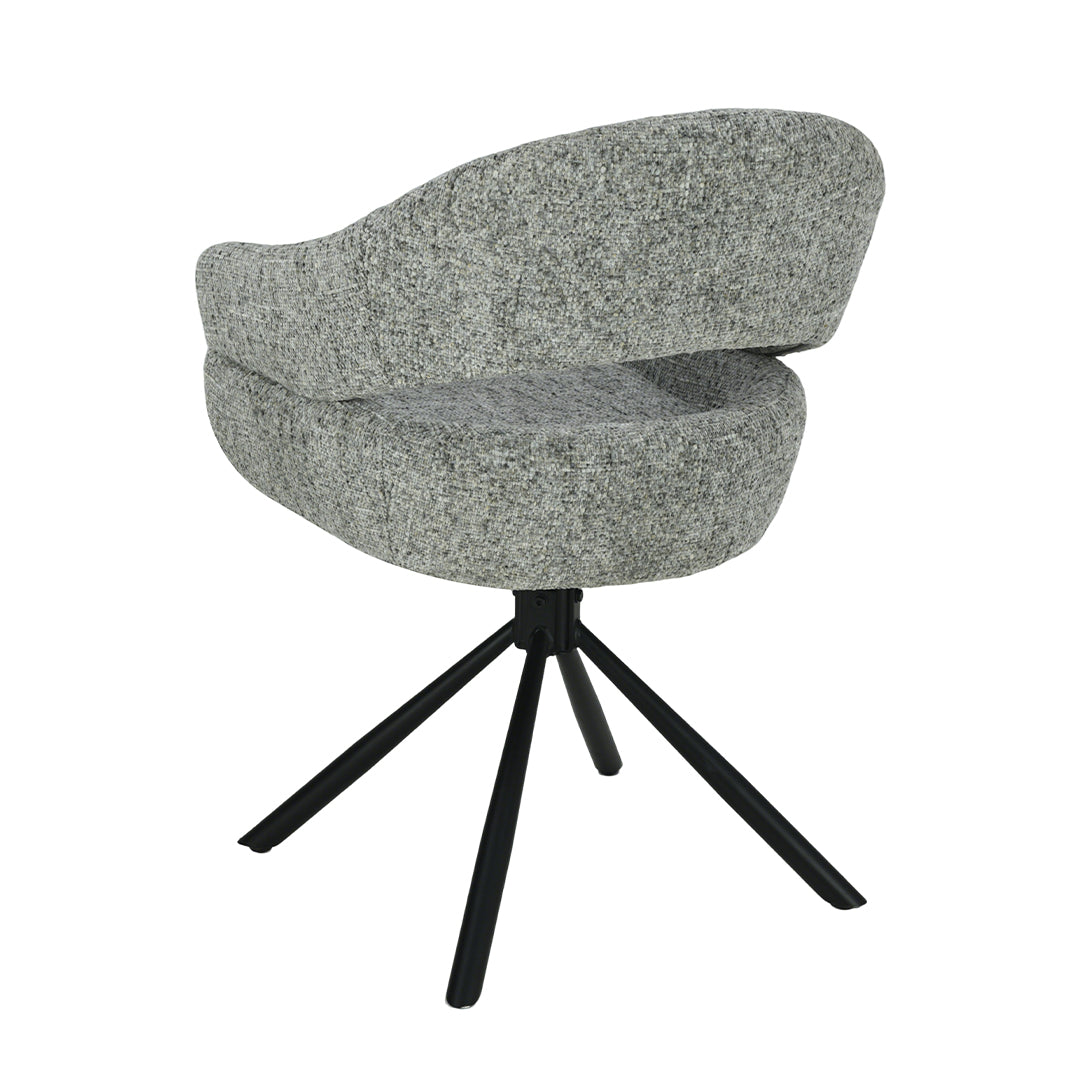 Eetkamerstoel Kalmar Donkergrijs met zwart onderstel