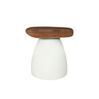 Mangohouten salontafel met witte poot