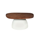Mangohouten salontafel met witte poot