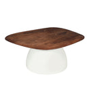 Mangohouten salontafel met witte poot