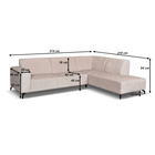 Beige hoekbank rechts afmetingen