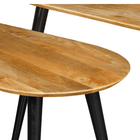 Close up mangohouten salontafel