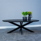 Ovale salontafel van zwart mangohout