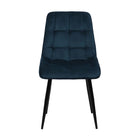 eetkamerstoel van donkerblauw fluweel