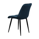 eetkamerstoel van donkerblauw fluweel