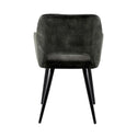 Eetkamerstoel Oslo Donkergroen Fluweel met zwart onderstel