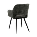 Eetkamerstoel Oslo Donkergroen Fluweel met zwart onderstel