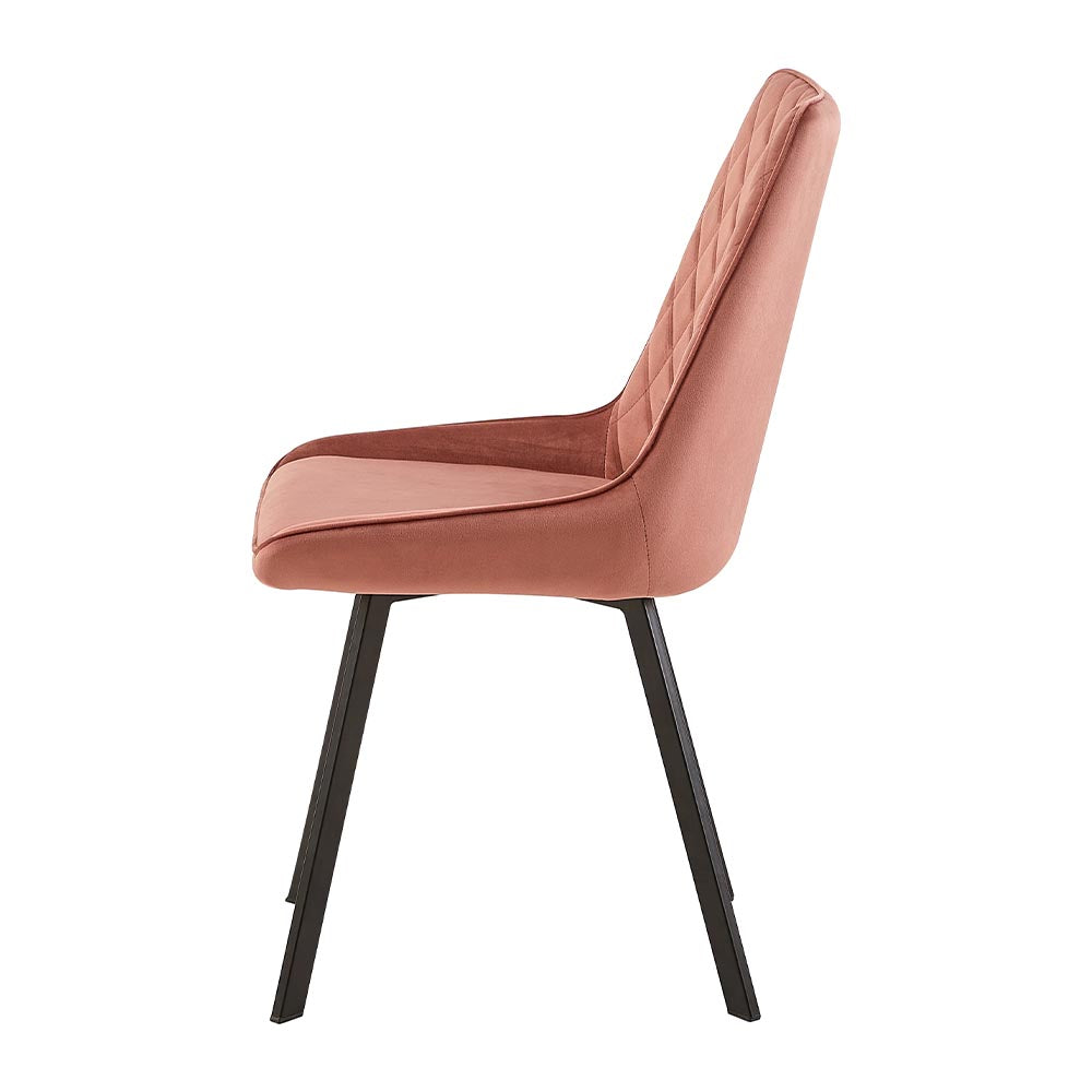 Eetkamerstoel Brøndby Roze Fluweel met zwart onderstel