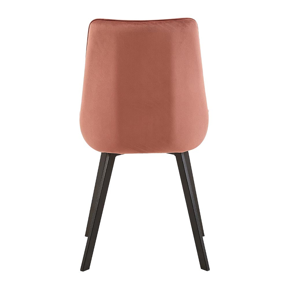 Eetkamerstoel Brøndby Roze Fluweel met zwart onderstel