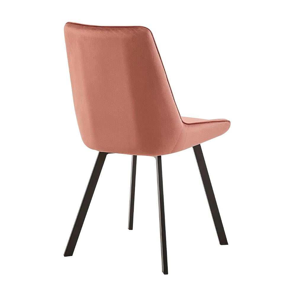Eetkamerstoel Brøndby Roze Fluweel met zwart onderstel