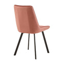 Eetkamerstoel Brøndby Roze Fluweel met zwart onderstel