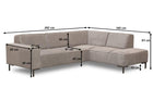 Beige hoekbank rechts afmetingen