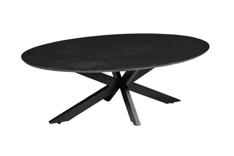 Mangohouten Salontafel Tess Ovaal Zwart