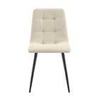 Beige eetkamerstoel met zwart onderstel