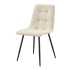 Beige eetkamerstoel met zwart onderstel