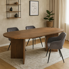 Mangohouten Eettafel Walnoot
