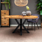 Ronde eettafel mangohout