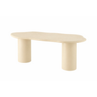 Organische beige eettafel van microcement