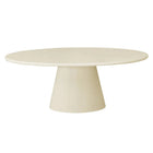 Ovale beige eettafel van microcement
