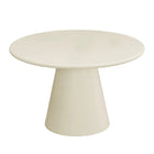 Ronde beige eettafel van microcement