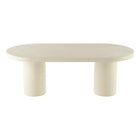 Capsule beige eettafel van microcement
