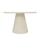 Ronde beige eettafel van microcement
