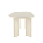 Organische beige eettafel van microcement