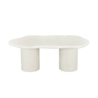 Organische witte salontafel van microcement