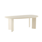 Organische beige eettafel van microcement