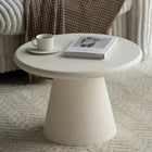 Ronde beige salontafel van microcement