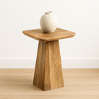 Houten vierkante salontafel.