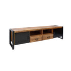 tv meubel van mangohout met metalen deurtjes 205 cm
