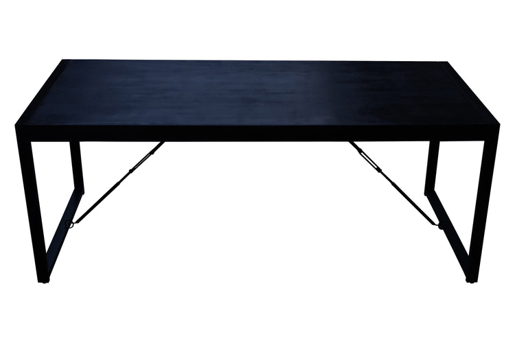 Mangohouten Eettafel Rechthoek Duncan 220 cm Zwart