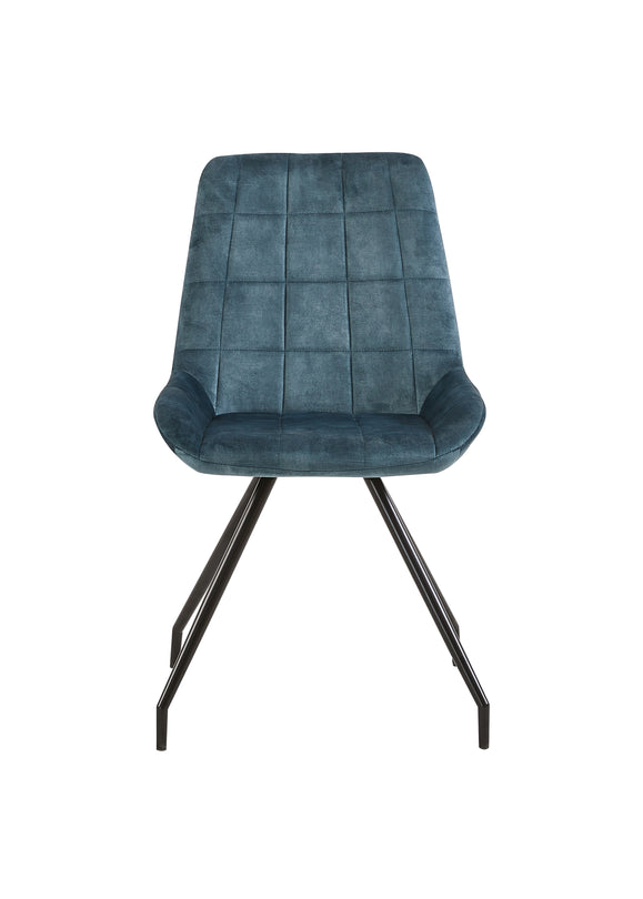 Eettafelstoel Kopenhagen Blauw Fluweel