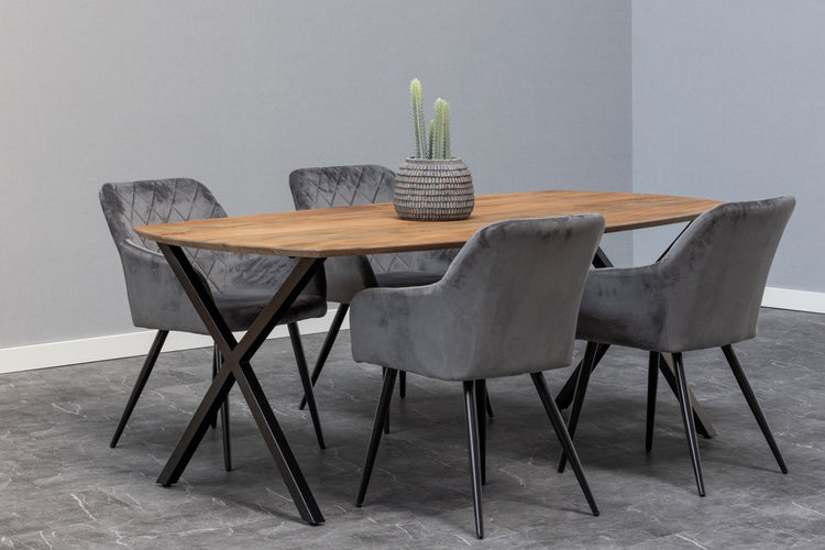 Mangohouten Eettafel Deens Ovaal Emma 160x90 cm (2,5 cm)