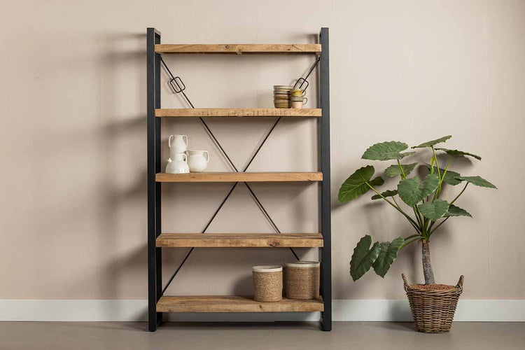 Mangohouten Boekenkast Donovan 120 cm