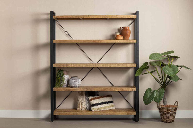 Mangohouten Boekenkast Donovan 160 cm