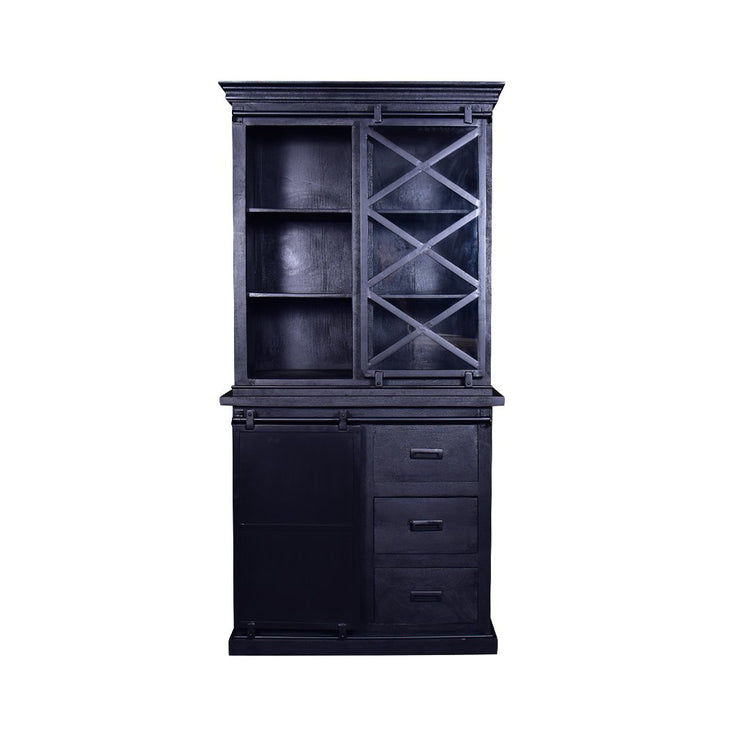 Mangohouten Buffetkast Milan 100 cm X Zwart